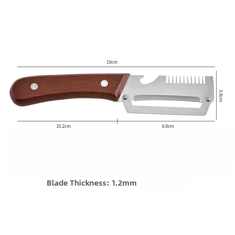 Multifunctional For Kitchen Peeler 3 in 1 Tool with Ergonomic Wooden Handle and Bottle Opener for Home Cooking