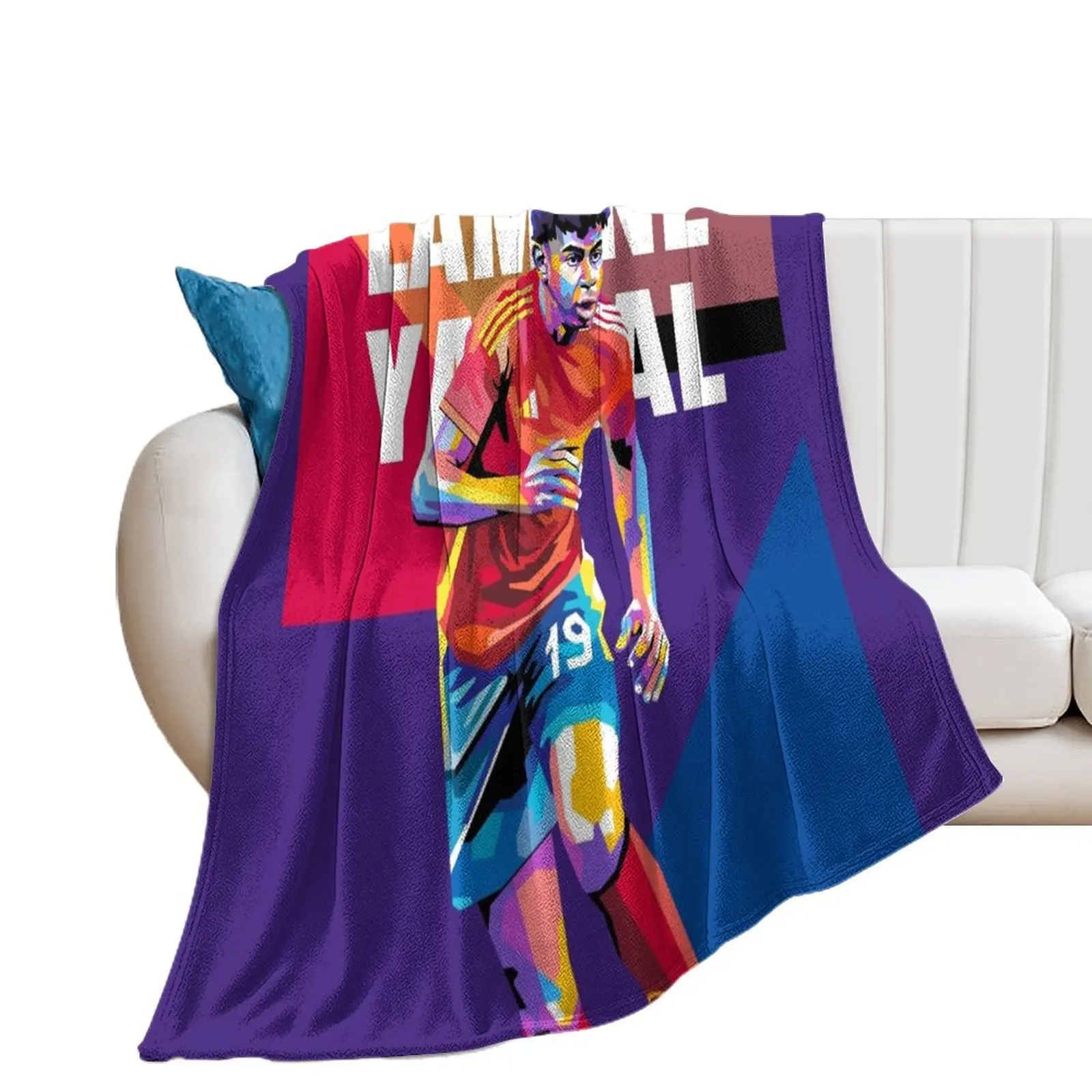 

Lamine Yamal in WPAP Pop Art Throw Blanket Sofa Luxury Brand Blankets