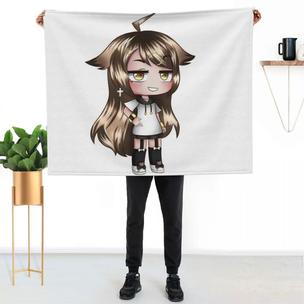 

Yamasaki-san - Gacha Edit Throw Blanket Decorative Soft Throw Blanket for Couch Sofa