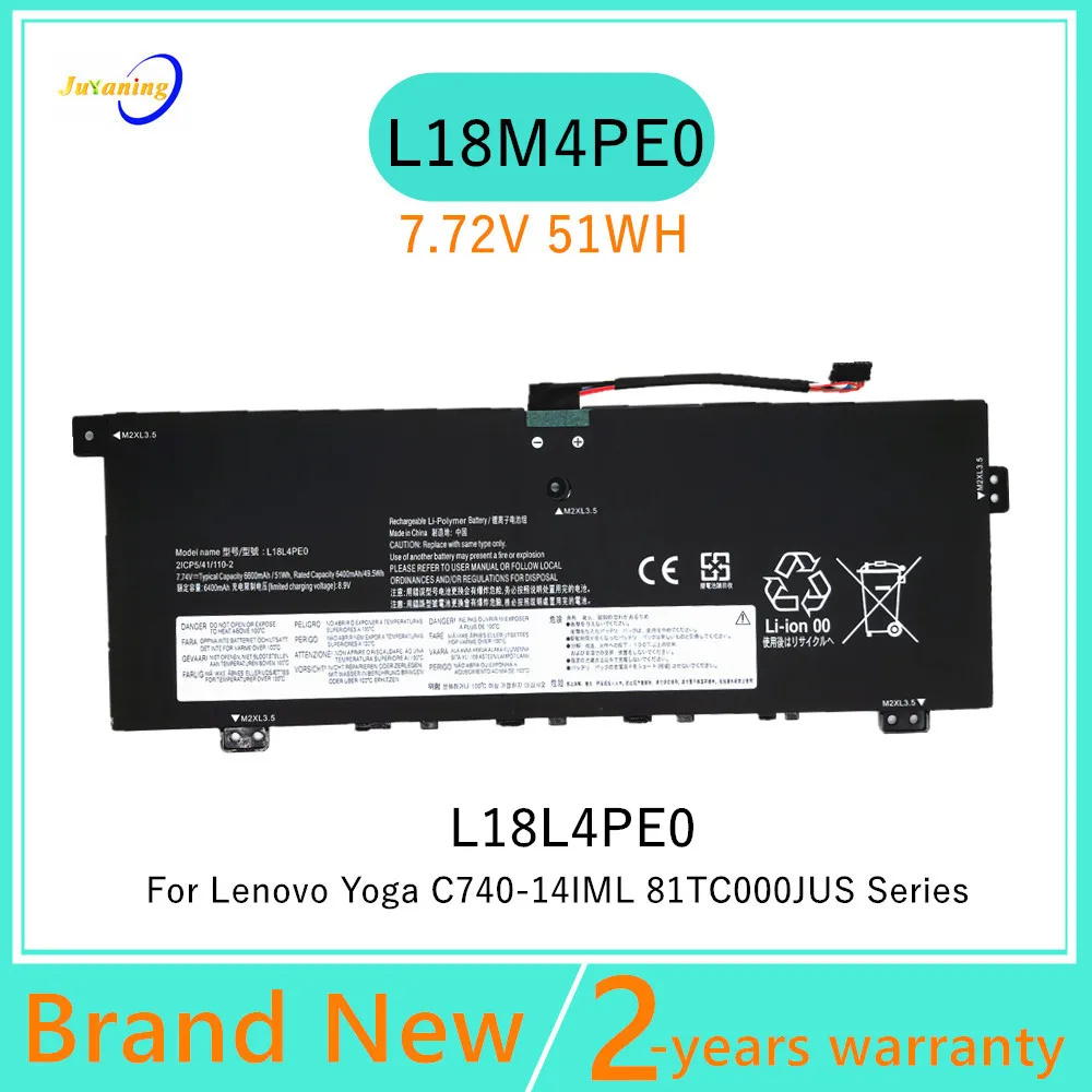 

L18M4PE0 Laptop battery For Lenovo Yoga C740-14IML 81TC000JUS 81TC7071JUS L18L4PE0 5B10W67296 5B10U40209 5B10W67185 5B10U40210