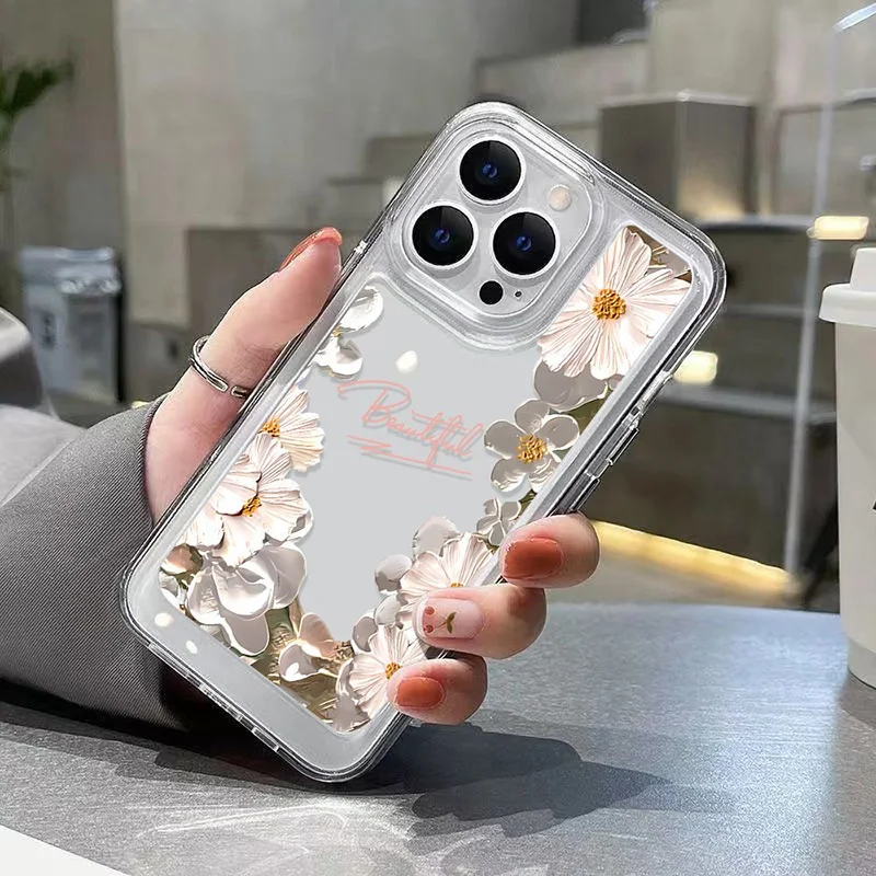 Beautiful Flower TPU Clear Phone Case For Samsung Galaxy S23 S22 Ultra S21 S20 FE S10 Plus Note 20 10 9 A14 A24 A34 A54 Cover