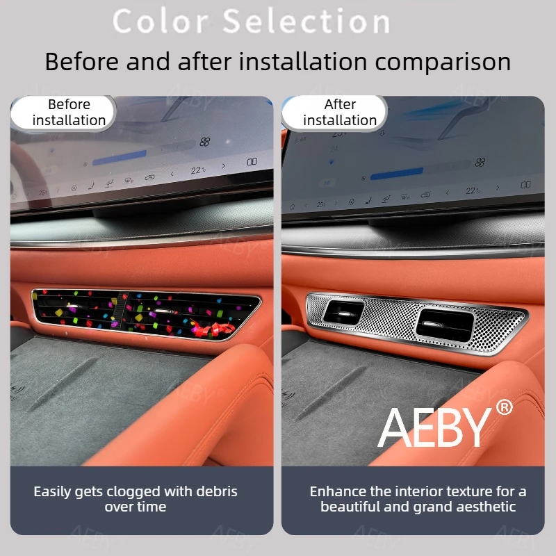 For BYD Sealion 7 2024 Car air conditioner air outlet cover,Stainless Steel Dashboard Protector,Dustproof Air Outlet Guard view 4