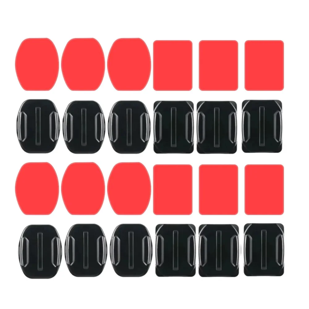 Helmklebende, klebrige, flache, gebogene Halterung für GoPro Hero 13 12 11 10 9 8 SJCAM Insta360 AKASO DJI Osmo Action-Kamera-Zubehör – Detail 2
