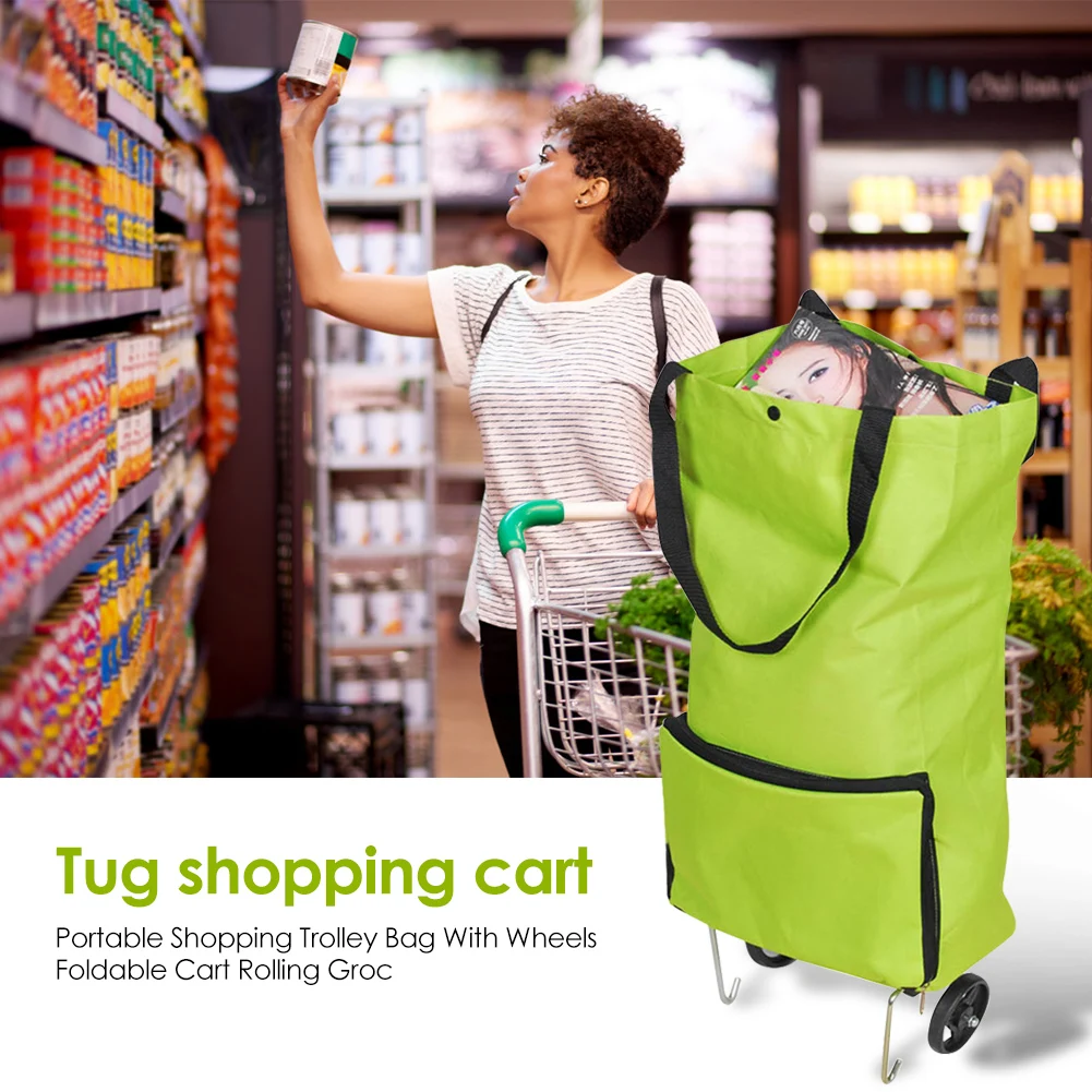 Shopping Grocery Cart Trolley Bag with Wheels Shopping Cart Carry-on Bag Upgrade Shopping Bag Folding Grocery Cart for Shopping