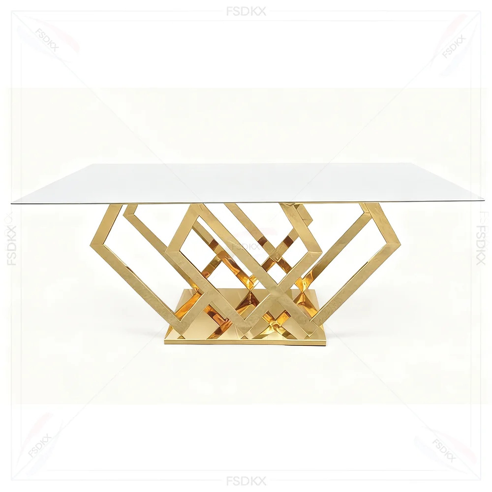 FSDKX Decorative Stainless Steel Gold Wedding Table for Bride