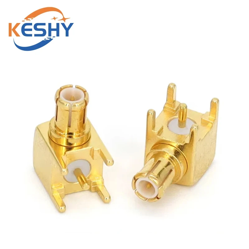 1-10 peças mcx mmcx macho/fêmea conector pcb montagem com solda ângulo reto 90 graus banhado a ouro conector de 3 pinos