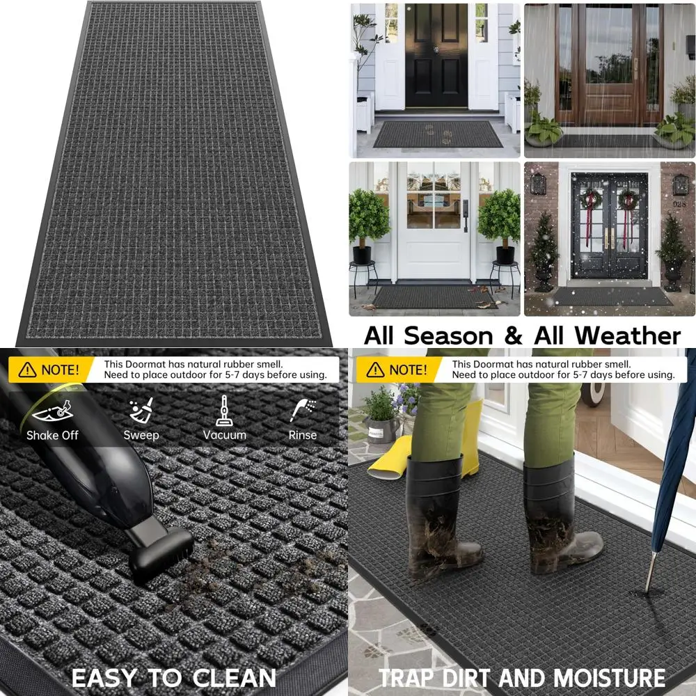 

Durable Outdoor Entrance Door Mat, 6 Feet by 3 Feet, Waterproof and Stain-Resistant, UV-Protected for All Seasons