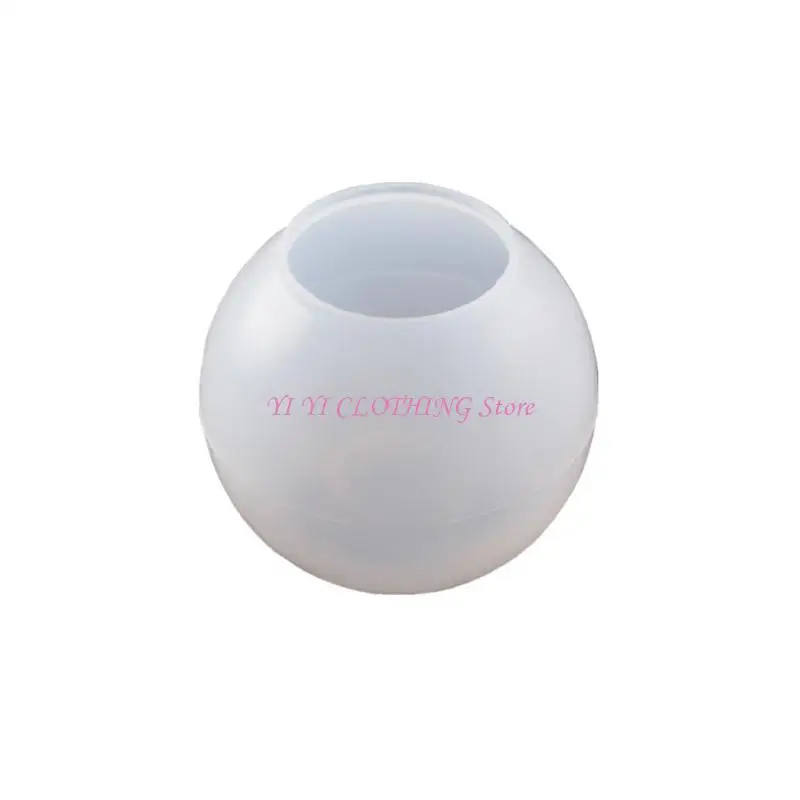 

N5KF Round Ball Pendant Silicone Mould Flowerpot Pen Holder DIY Hand Crafts Making Sphere Mold Resin Casting Tool