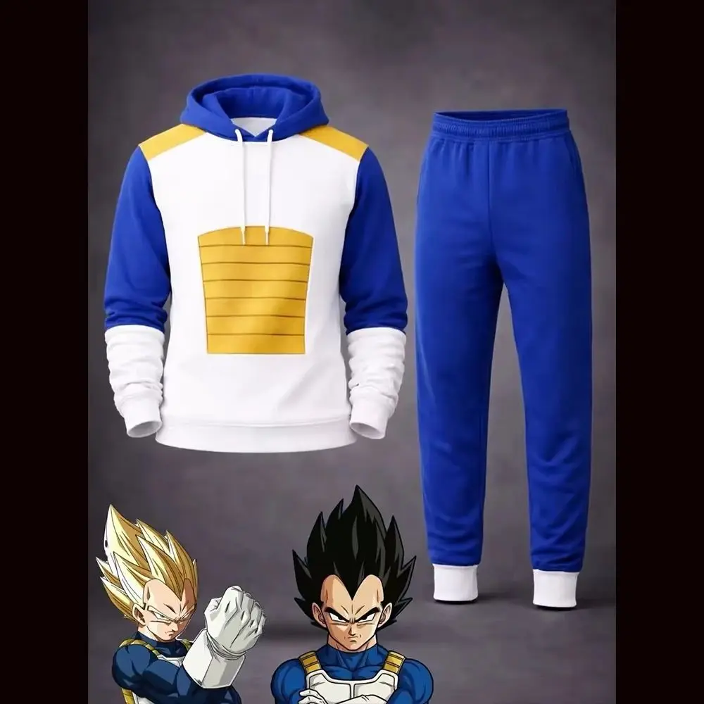 Autumn Kid's New Dragon Ball Vegeta Cosplay 3D Hoodies and Pants Set Men Women Casual Sports Set Oversized Quick Drying Set
