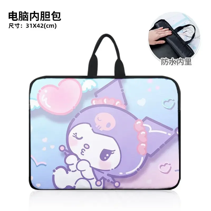 Sanrio tas tangan komputer kartun imut, tas bahu tunggal, kapasitas besar, ringan, anti noda, lucu, kartun, tas komputer, baru