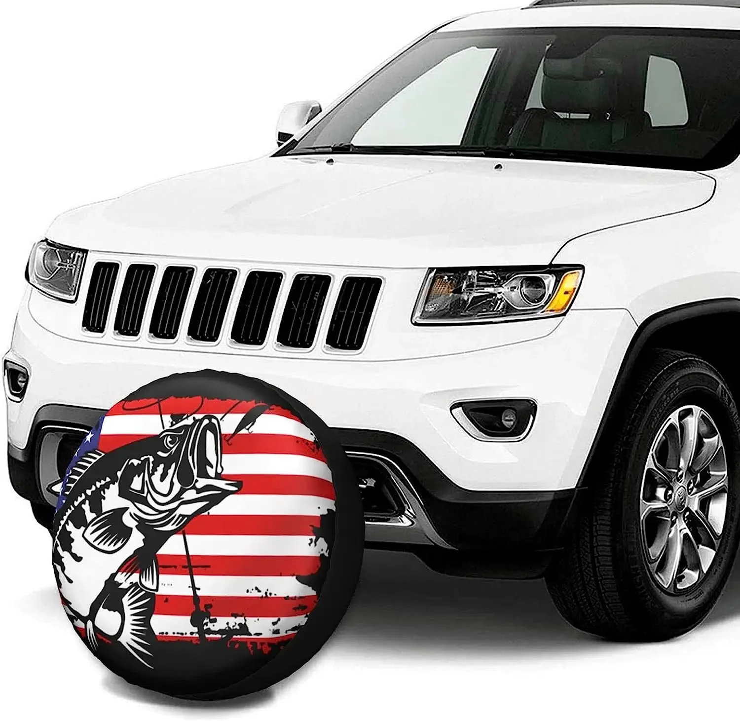 غطاء الإطارات الصيد المحمولة البوليستر العالمي غطاء الإطارات الاحتياطية أغطية العجلات ل RV SUV شاحنة تخييم السفر مقطورة الملحقات