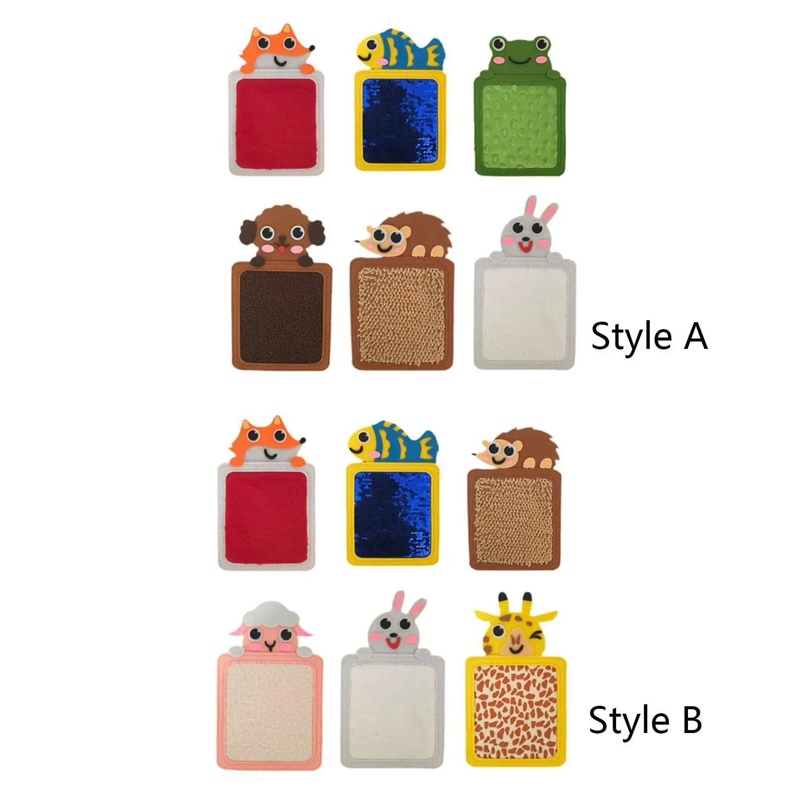 6 Pieces Sensory Mats Animal Design Textured Sensory Tiles Assorted Portable Sensory Pads Sensory Panel for Kids Boys Girls