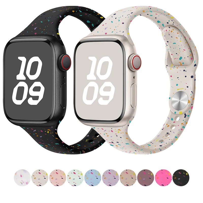 Farbpartikelarmband für Apple Watch Ultra 2 Band 49 mm 45 mm 44 mm Silikonarmband für IWatch Serie 9 8 7 6 5 41 mm 42 mm SE 4 3