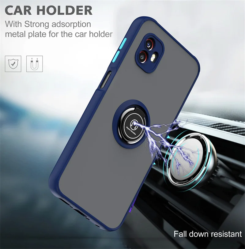 For Samsung Galaxy Xcover6 Pro Case Magnetic Metal Ring Holder Armor Phone Cases For Galaxy Xcover 6 Pro Xcover6pro Matte Cover