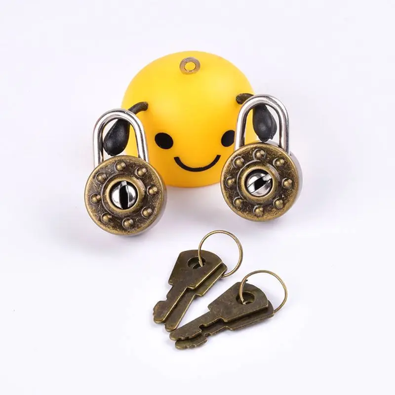 Metal Keyed Padlocks Vintage for Wish Lock for Small Jewelry Wooden Box