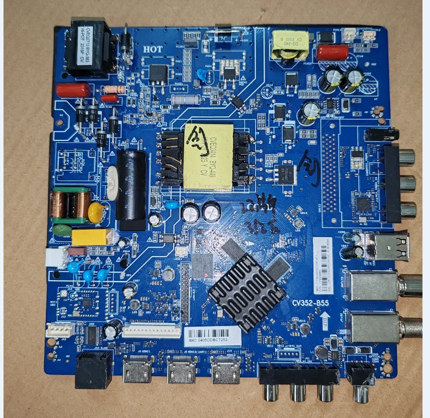 CV352-B55 Scheda madre TV di rete WiFi tre in uno, foto fisica, testata per 60--180 V 600 mA 1 g+8 G