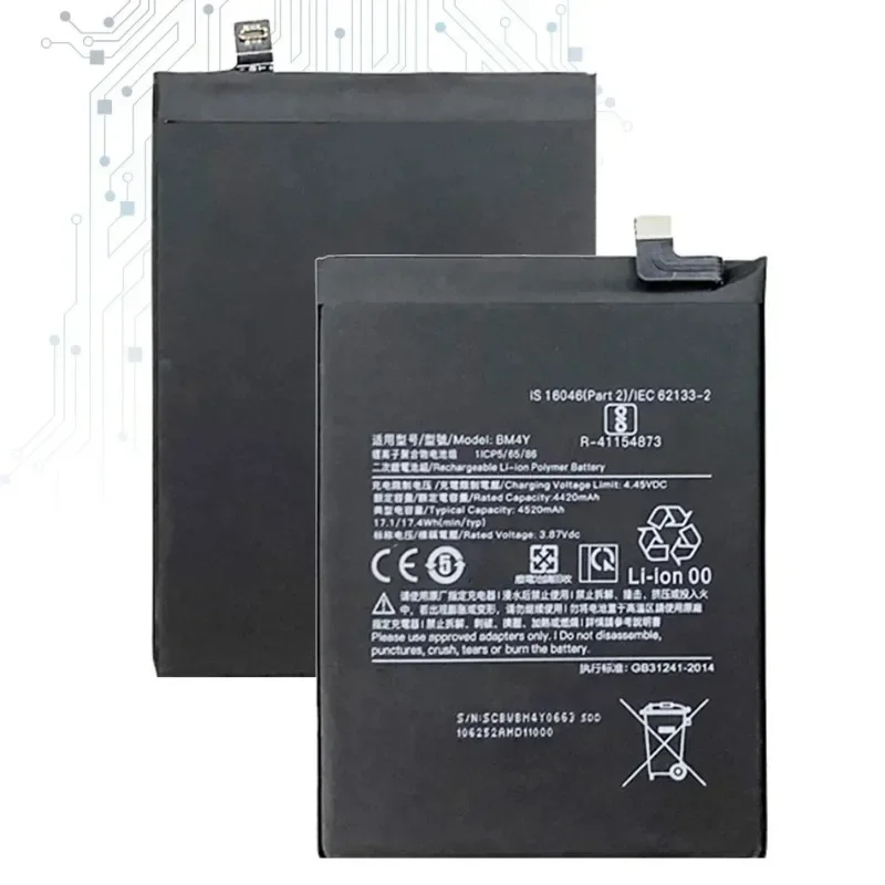 BM4Y 3.87V 4520mAh Mobile Phone Battery For Xiaomi Poco F3 For Redmi K40 Pro High Quality Rechargeable Battery