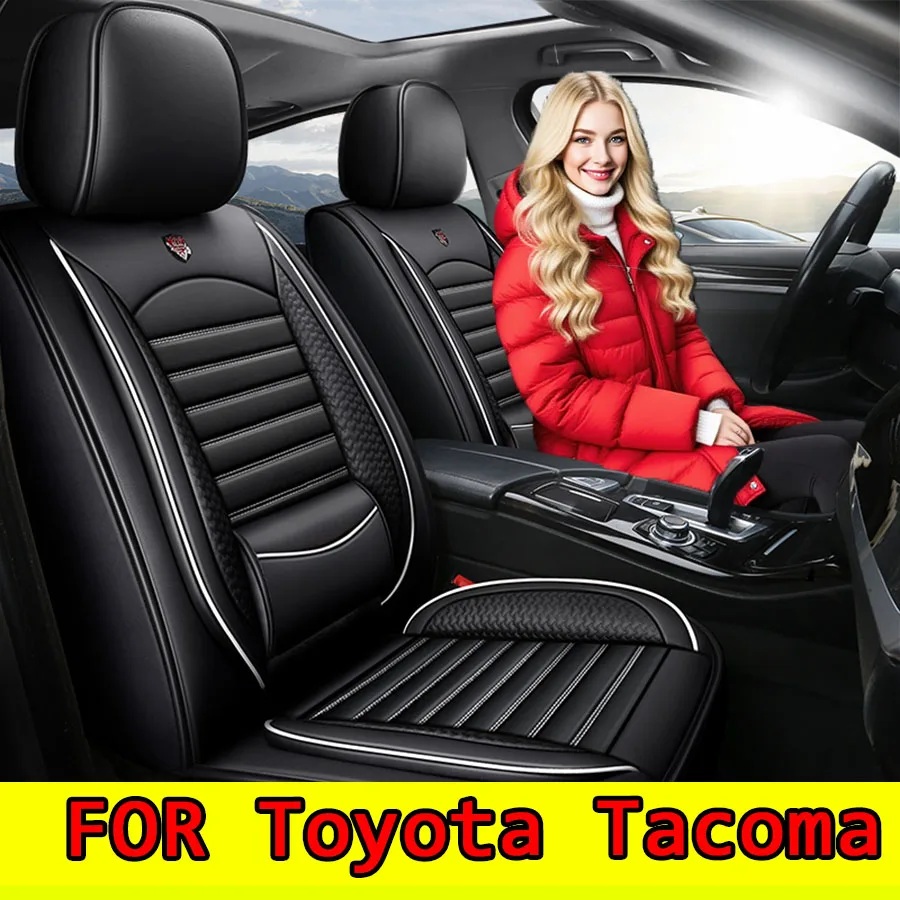 

Чехол на автомобильное сиденье Toyota Tacoma, полный комплект, 5-местный чехол на переднее и заднее сиденье, водонепроницаемый, из искусственной кожи, износостойкий