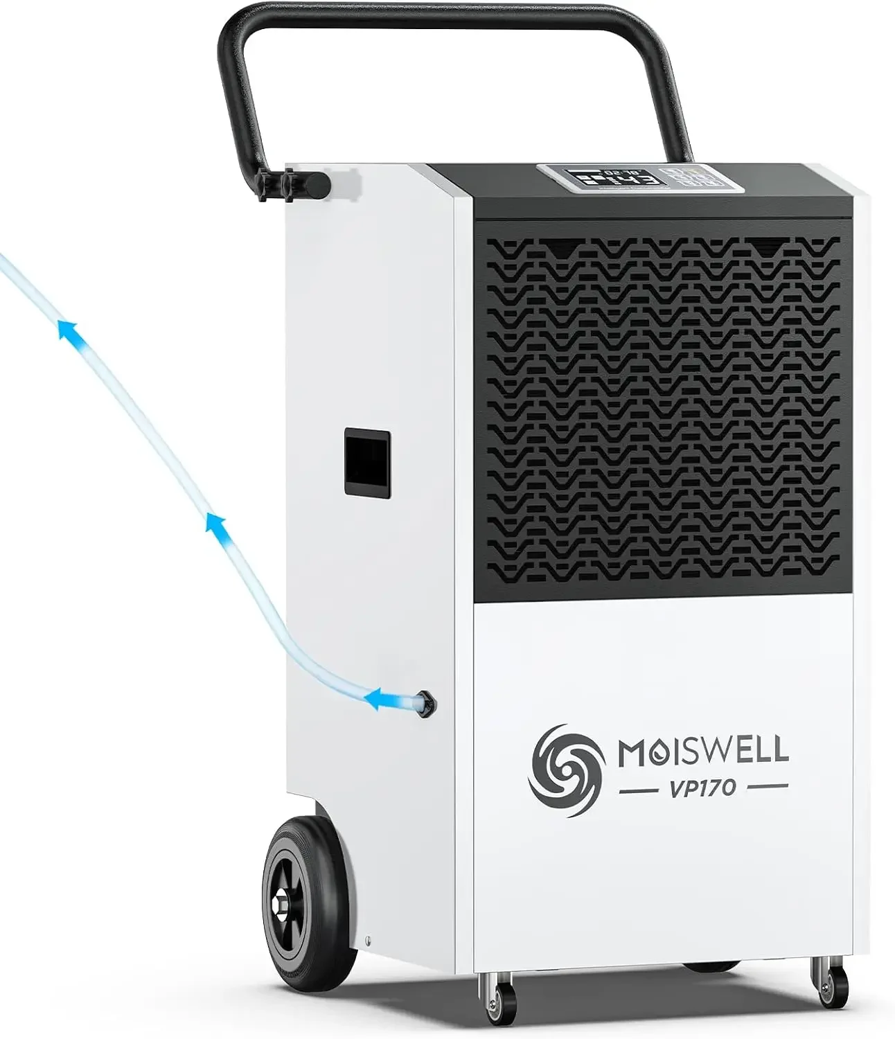 170 Pints Commercial Dehumidifier with Pump, 7,500 Sq.Ft Coverage, Portable with Wheels for Water Damage Restoration