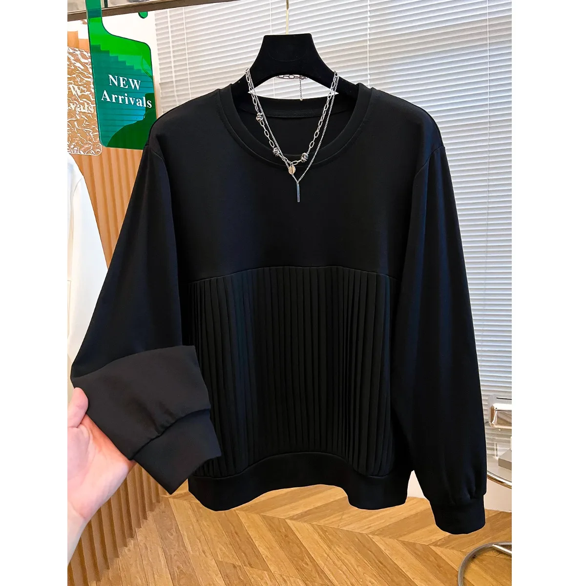 Women's Loose Long Sve T-irt Autumn New Sle Outerwear Base Layer plus Size Top Pure Color Slimming Effectiven
