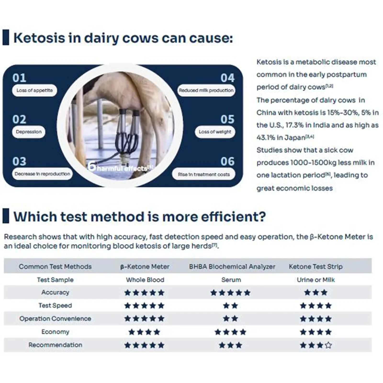 Vet Veterinary Cow Portable Meter Blood Glucose Β-Ketone Laboratory Analyzer