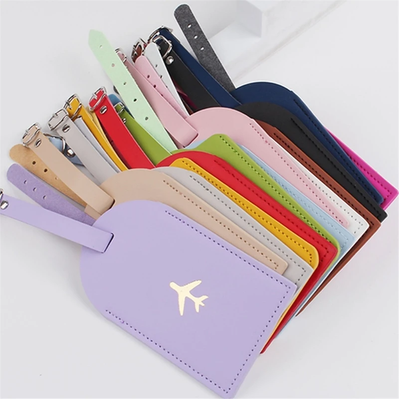 Leather Suitcase Luggage Tag Label Bag Pendant Handbag Portable Travel Accessories Name ID Address Tags for Women Men