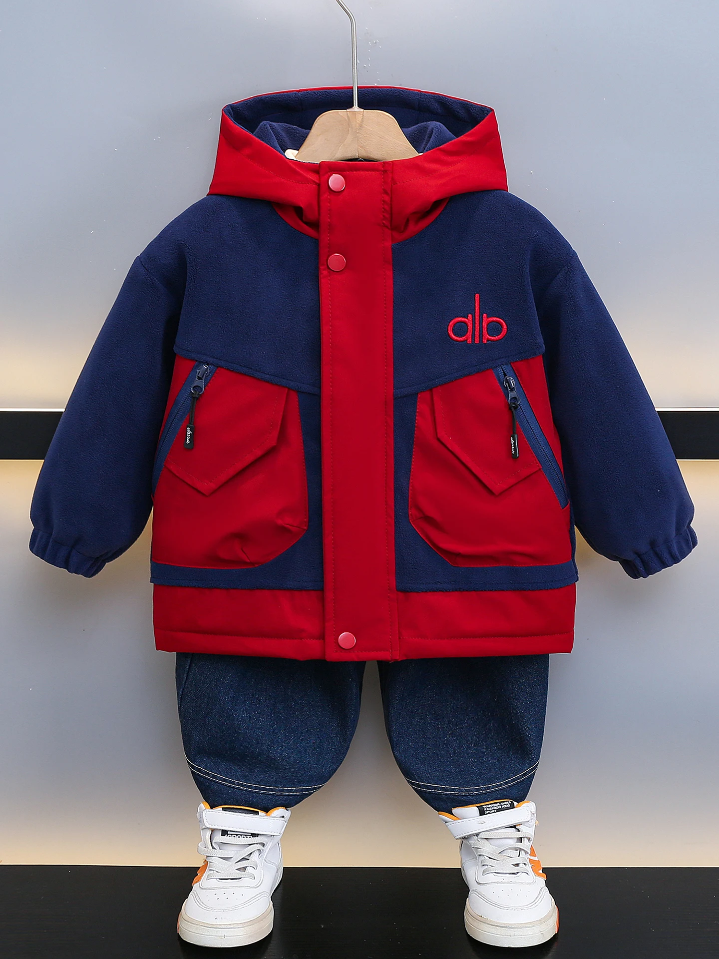 

Парка на подкладке для мальчиков Thiened, осенне-зимняя куртка Jaet Sli, молодежная длинная куртка из полиэфирного волокна с капюшоном, застежка-молния...