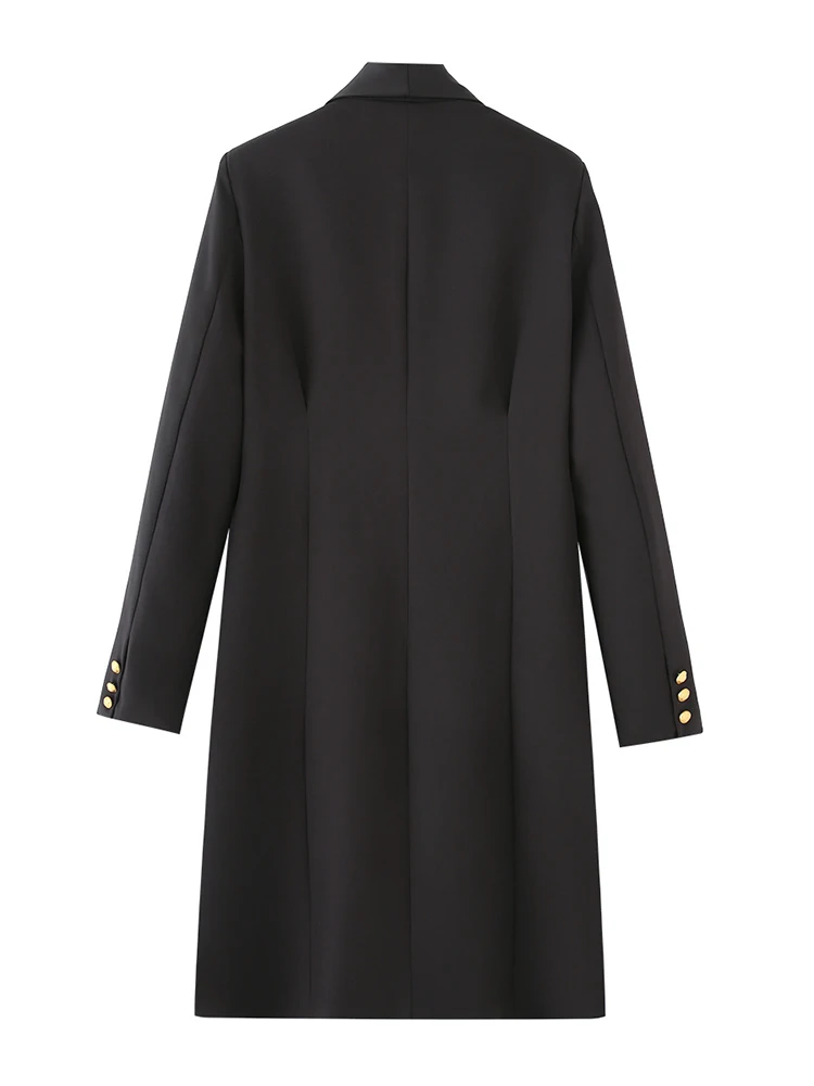 تنورة بدلة طويلة معدنية كبيرة على الطراز الأوروبي متعددة الاستخدامات ذات صدر واحد على شكل خاص