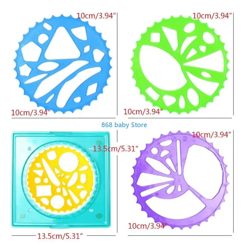 29EE Kids Drawing Practice Hollow Template Ruler with Multiple for Kids Toy