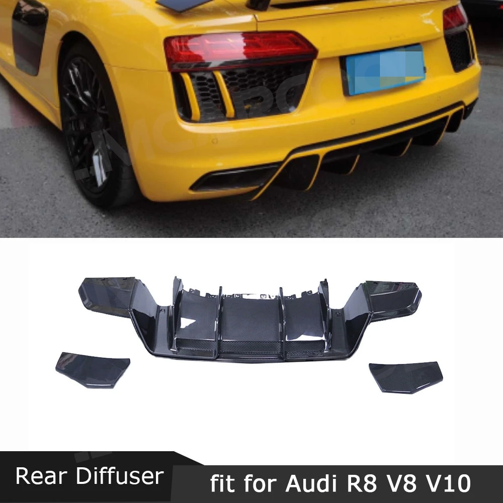 

Задний диффузор из углеродного волокна, спойлер, сплиттер для Audi R8 V8 V10 2017-2020 FRP, защита бампера, аксессуары