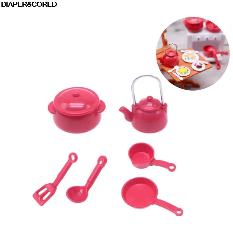 

1:12 Миниатюрный Кукольный домик, суповая кастрюля, ложка, сковорода, чайник, кухонная посуда, модель, декоративная игрушка, кукольный домик, аксессуары