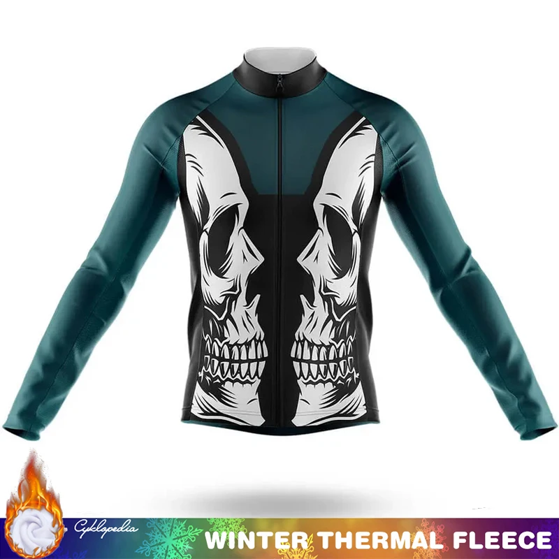 

Bicycle Clothes SKULL Fleece Cycling Jersey Men Men's Clothing Winter Thermal 2026 Road Bikes Outfit Bike Mens Ciclismo Hombre
