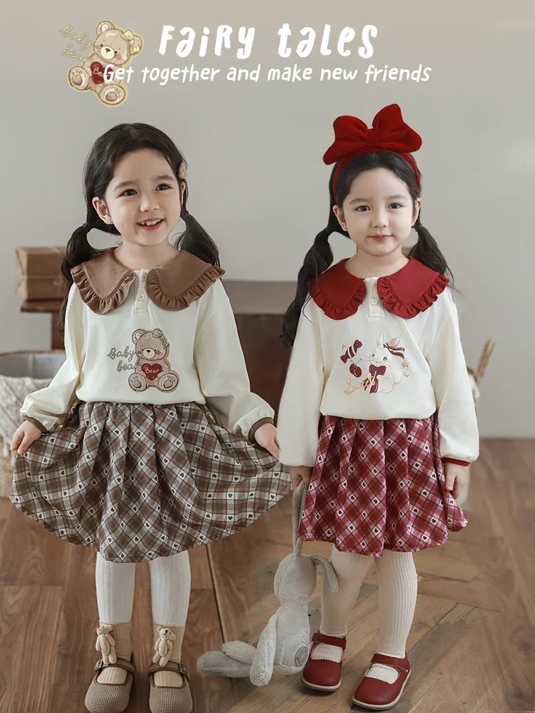 

Girls' College Style Autumn Sweet Cute A-line Pleated Skirt Lapel Hoodie Trendy