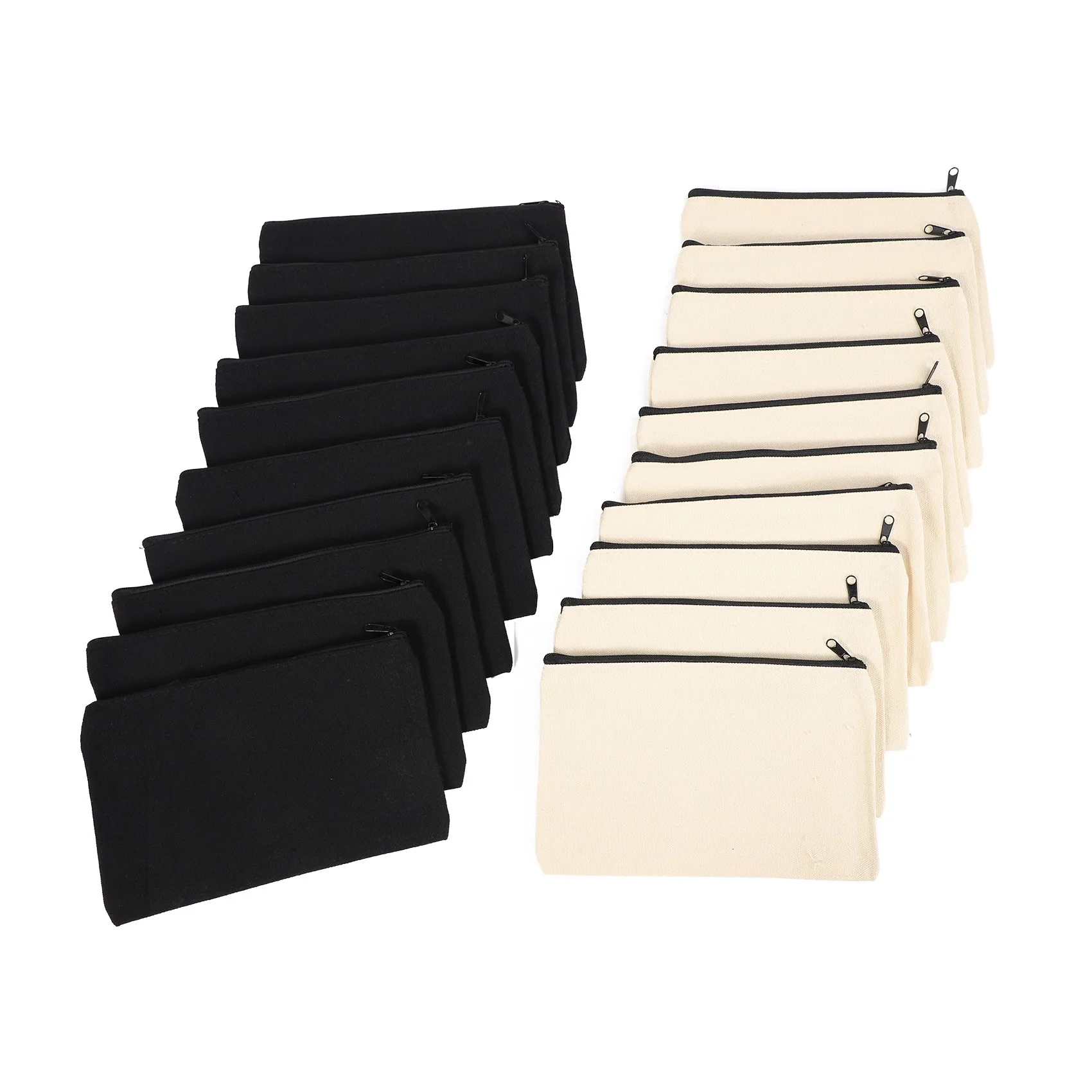 

Efficient 20Pcs Canvas Makeup Bags Zipper Pouch Bags Pencil Case Blank DIY Craft Bags Cosmetic Pouch For Travel DIY Craft School