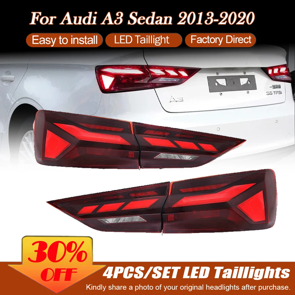 

Car Lights for Audi A3 8V 2013-2020 Led Tail Lamps Dynamic Signal Tail Light Animation Rear Stop Brake Reverse Auto Accessories
