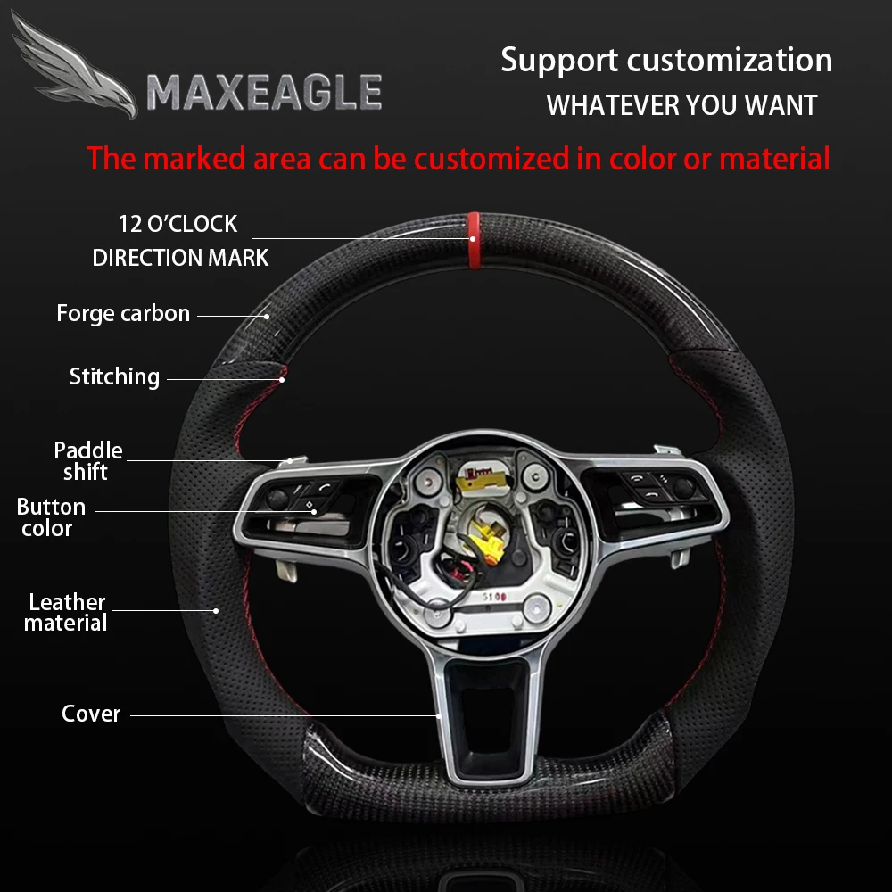 

Руль MAXEAGLE для рулевого колеса Porsche — совместим с 911(997)/Panamera/Cayenne/Boxster/Cayman(987/981)/718