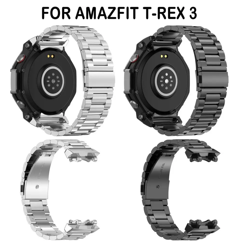 New Replacement Stainless Steel Strap Metal with Tool Bracelet Adjustable Watchband for Amazfit T-Rex 3 Smart Watch Accessories
