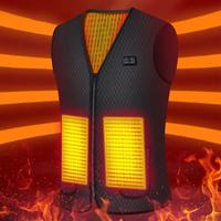 7 Areas Heated Vest Electric Heating Vest Thermal Heated Waistcoat 3 Level Adjustable Smart Heating Vest Dual Switch for Winter