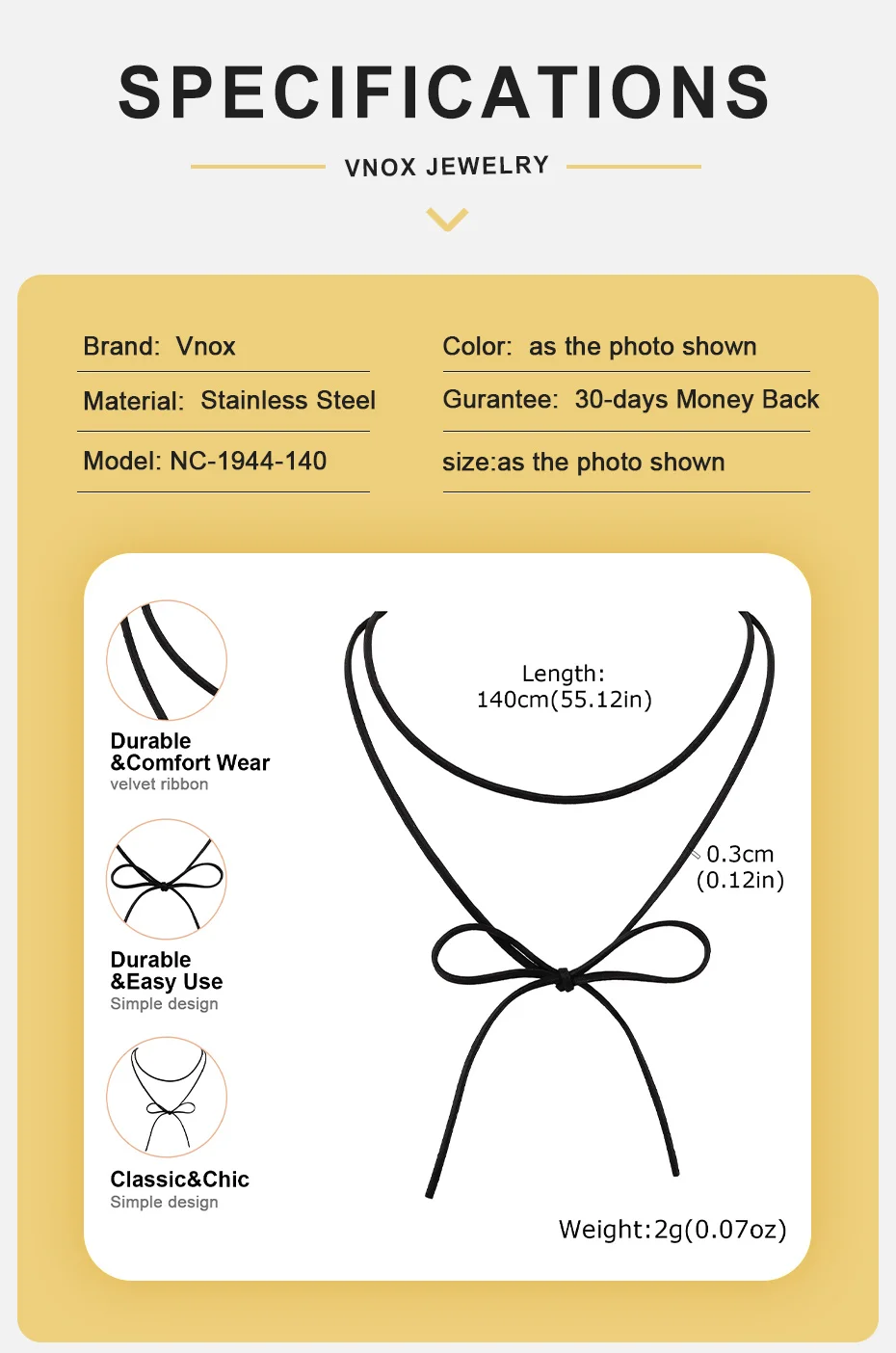 Vnox glänzende Tropfen-Herz-Anhänger-Halskette für Damen, unregelmäßige geometrische Metall-Wachsseil-Pulloverkette, Y2k-Schmuck – Detail 4