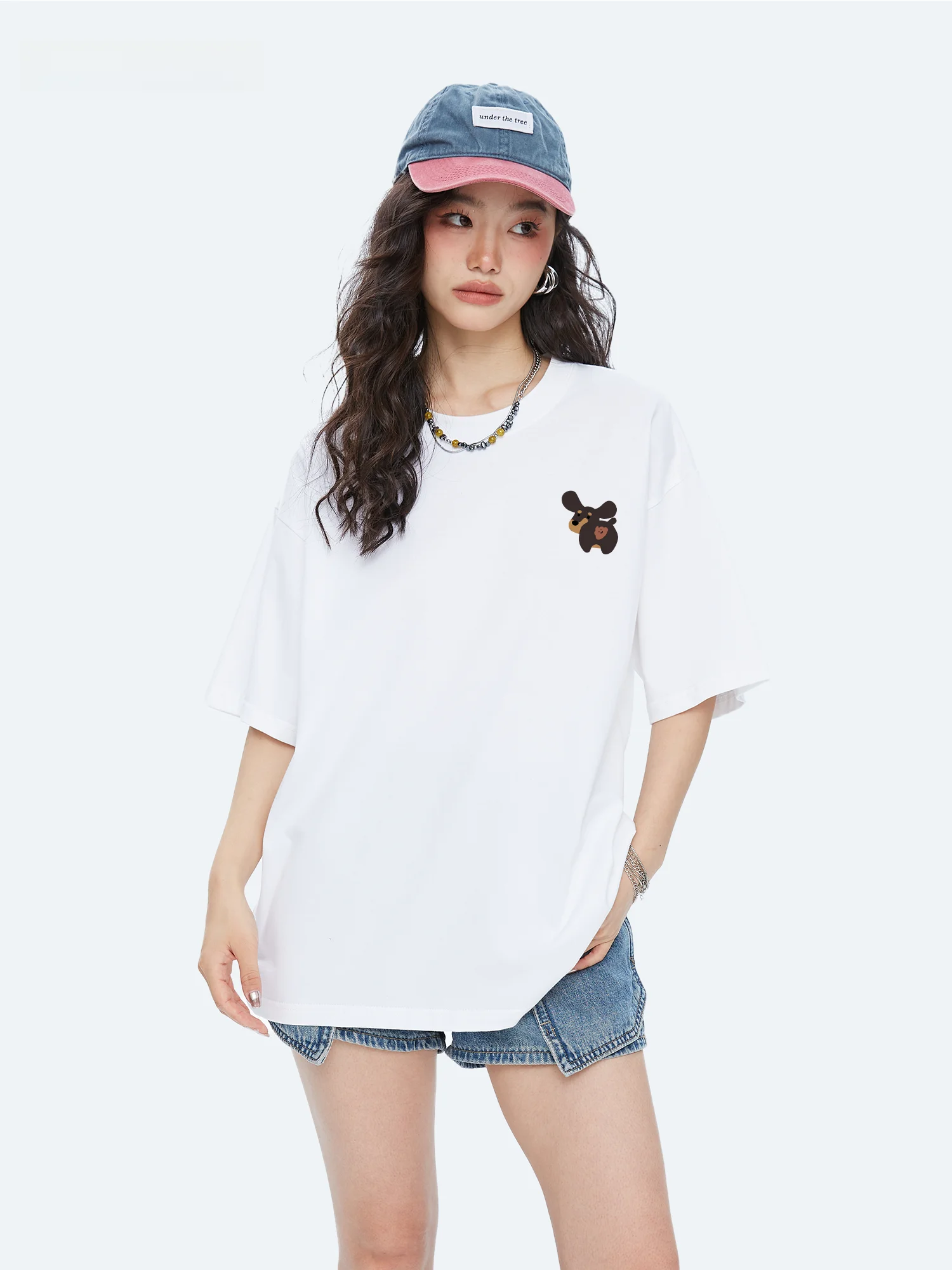 Capricorn Cartoon Dog Pure Cotton Short Sleeve Women's T-shirt Summer New Style Loose Half Sleeve Top Breathable Sweat Absorbent