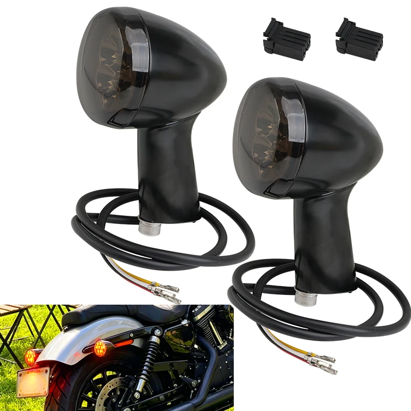 Motorcycle LED Rear Turn Signal Brake Stop Taillight Running Light Indicators For Harley Sportster XL883 XL1200 72 48 1992-up