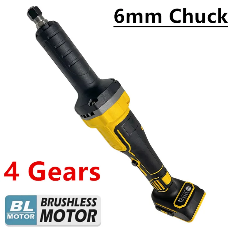 

For DeWALT 18V 20V Battery 6mm Electric Die Grinder Brushless Straight Grinder Stone Carving Grinding Machine Polishing Tool