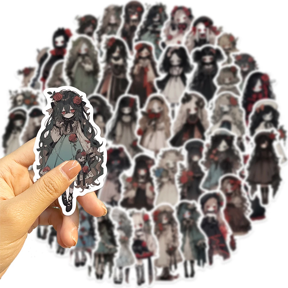 10/30/50pcs Dark Gothic Style Vampire Girl Stickers Horror Anime Graffiti Sticker Phone Skateboard Stationery Cartoon Decals Toy