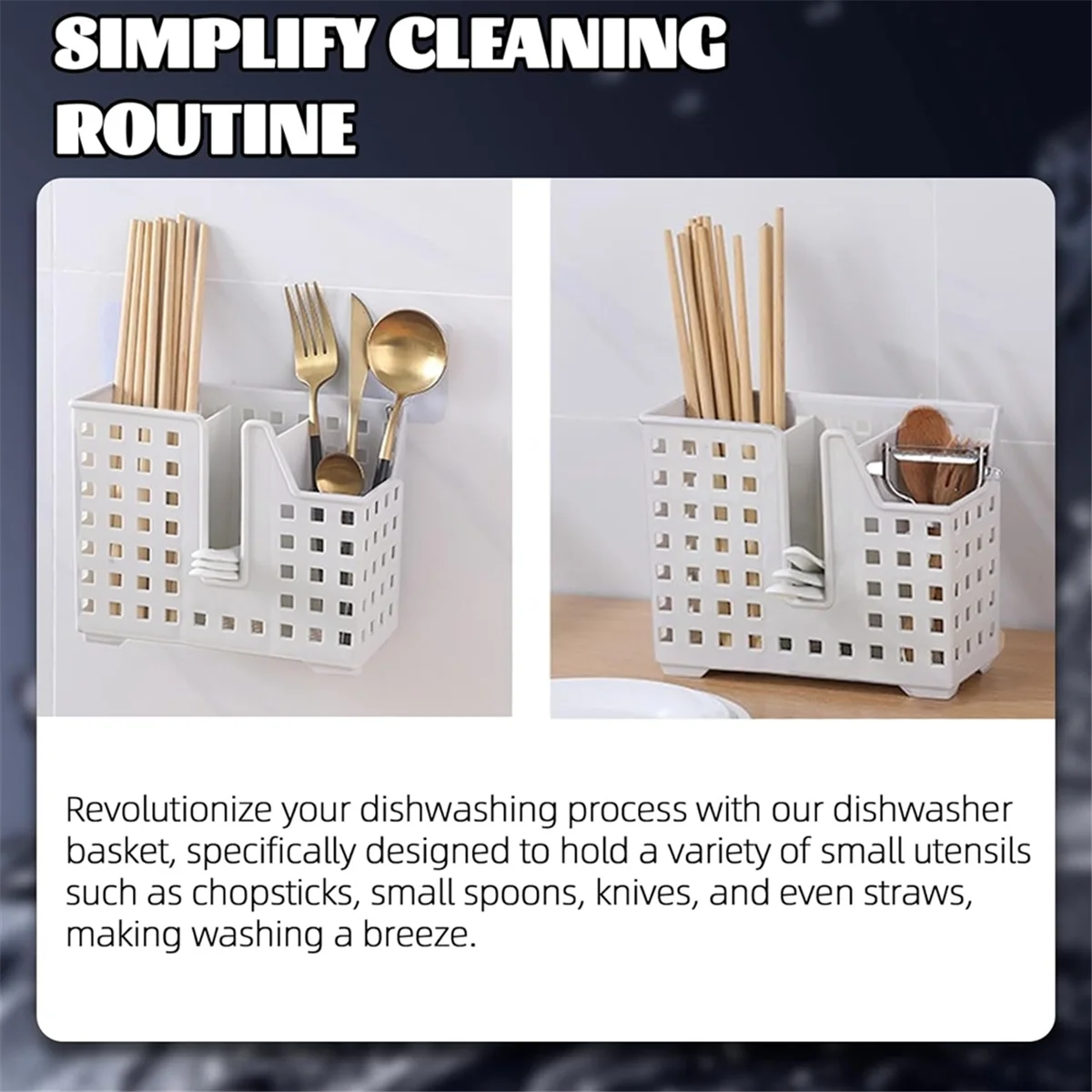 2 Pack Dishwasher Basket for Straw and Chopstick Dishwasher Utensil Basket Dishwasher Drainer Basket for Washing DryingJAS