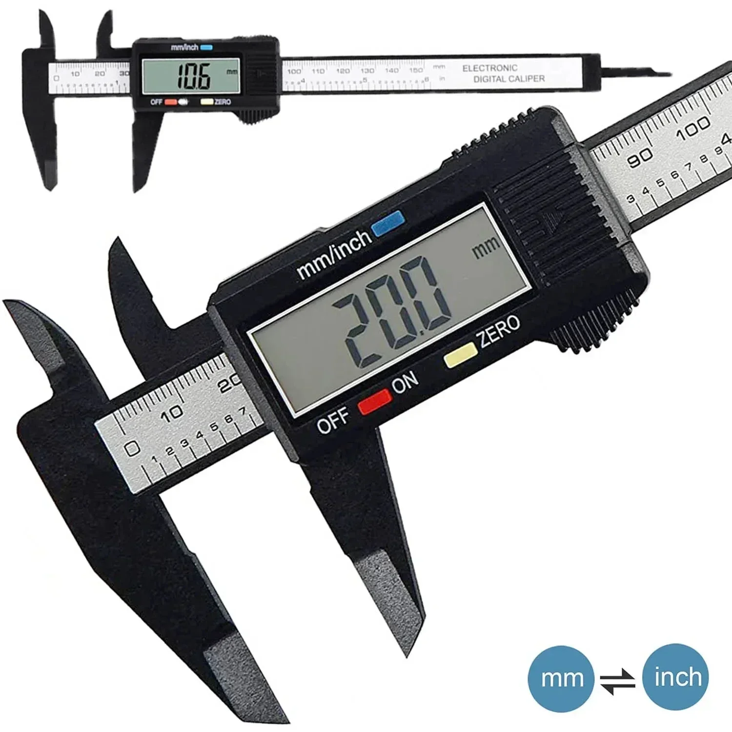 Imagem -02 - Plástico Eletrônico Display Digital Caliper Estudante Vernier Régua Ferramentas de Medição Análise de Medição 0150 mm