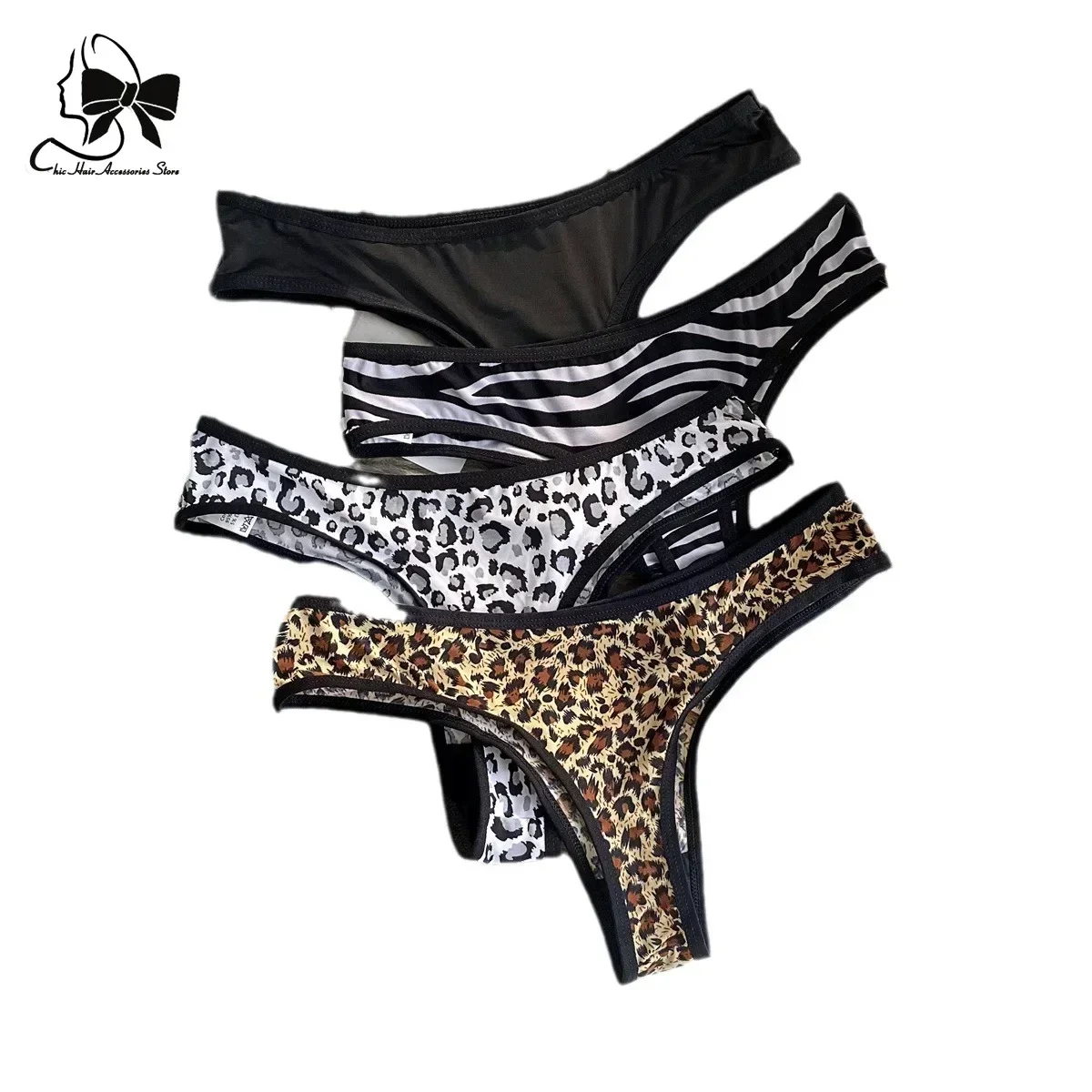 Low Waist Lace Women Panties Leopard-print Sexy Underwear Women Seamless Silk Cotton Hollow Out Thongs Female Briefs Underwear