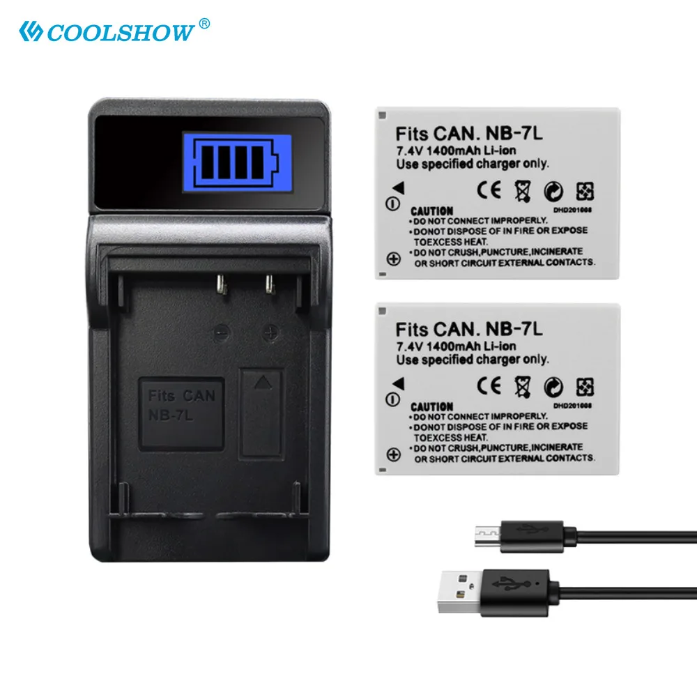 1400mAh Battery NB-7L NB7L For Canon PowerShot G10 G11 G12 SX30 SX30IS Camera NB 7L Battery Rechargeable Batteries Charger