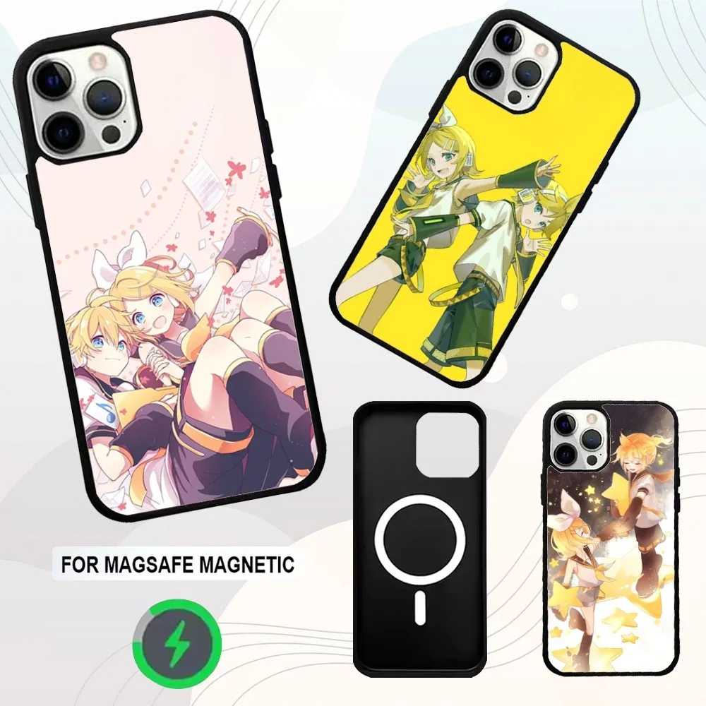 

K-KagamineS Rin Len Phone Case For iPhone 16e,16,15,14,13,12,11,Plus,Pro,Max,Mini Magsafe Magnetic Wireless Charging