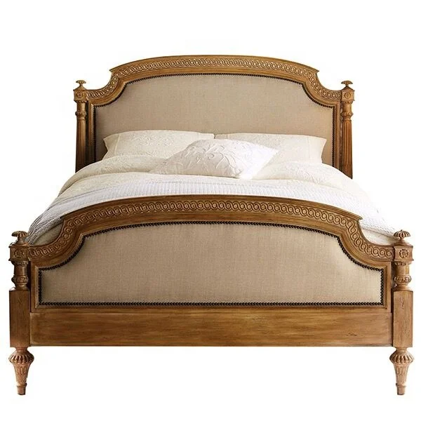 

* Luxury French Solid Oak Vintage Carved Bedroom Pigeon Bed King Bed