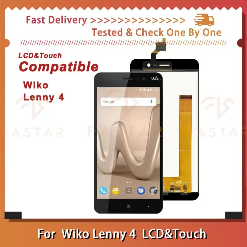 

5.0"Original For Wiko Lenny 4 LCD Display Touch Digitizer Assembly replacement phone Screen Wiko Lenny4 lcd